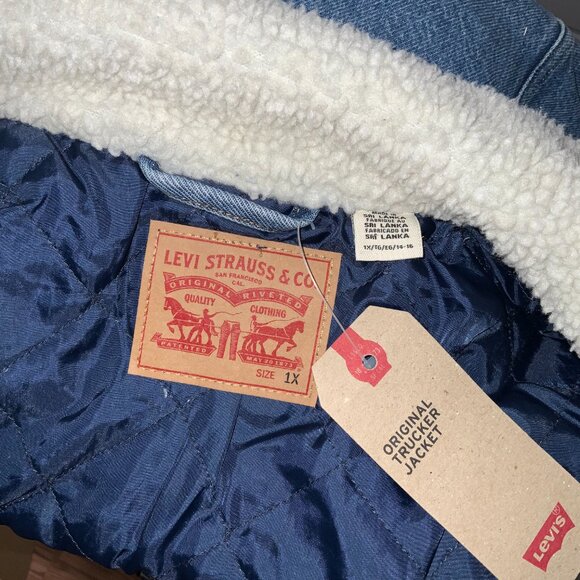 Levi's Sherpa Original Trucker Jean Jacket Size 1X - Picture 4 of 4